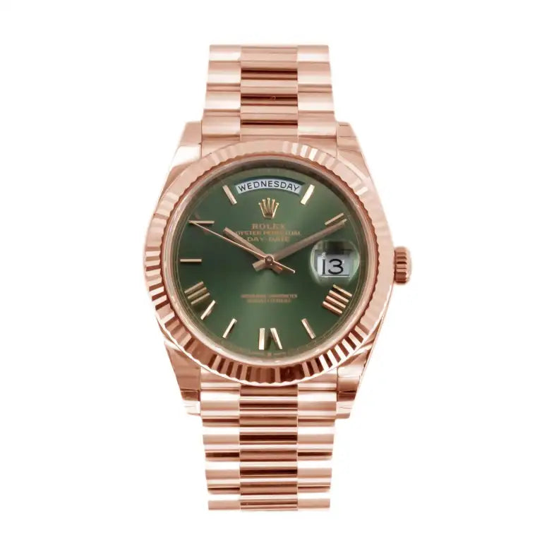 Crown Calendar – Olive Green Watch